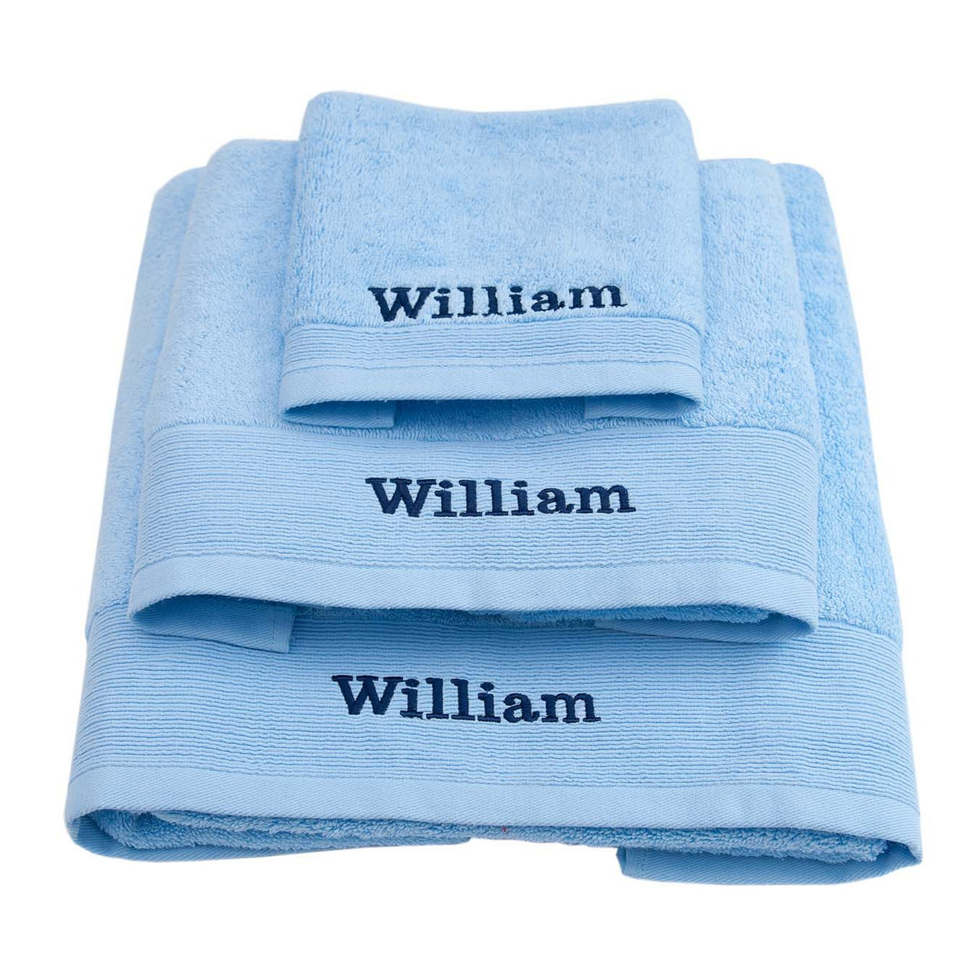 Personalised Monogrammed Blue Como 700gsm Towel Collection