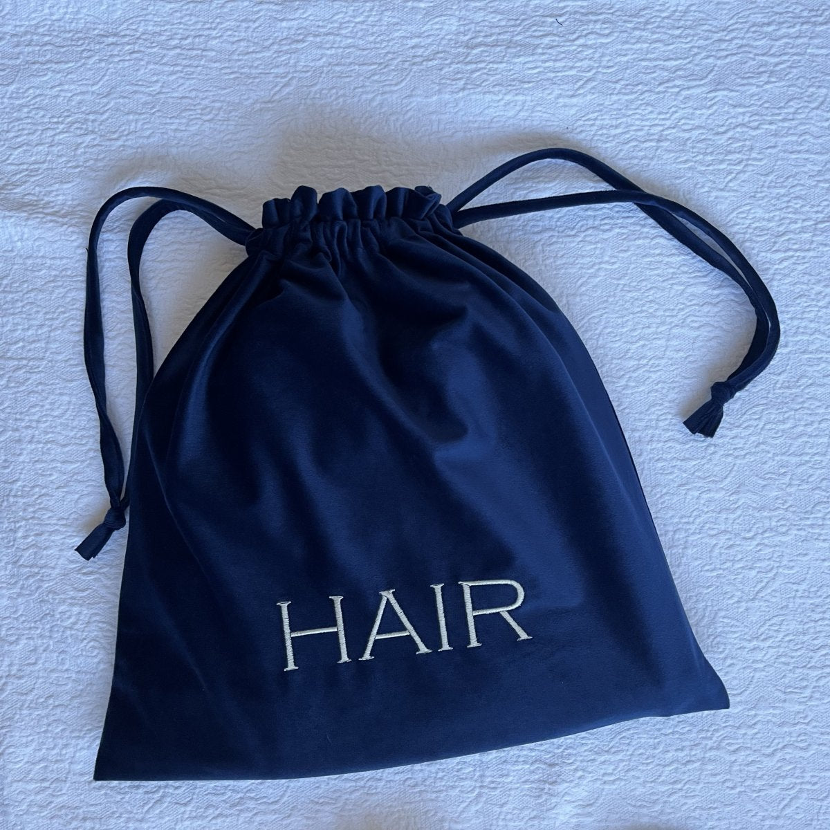 Velvet Bags with Laundry, Hair and Shoe Bag in White and Navy