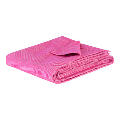 Lisbon Cotton Herringbone Blanket and Throw Fuchsia Pink