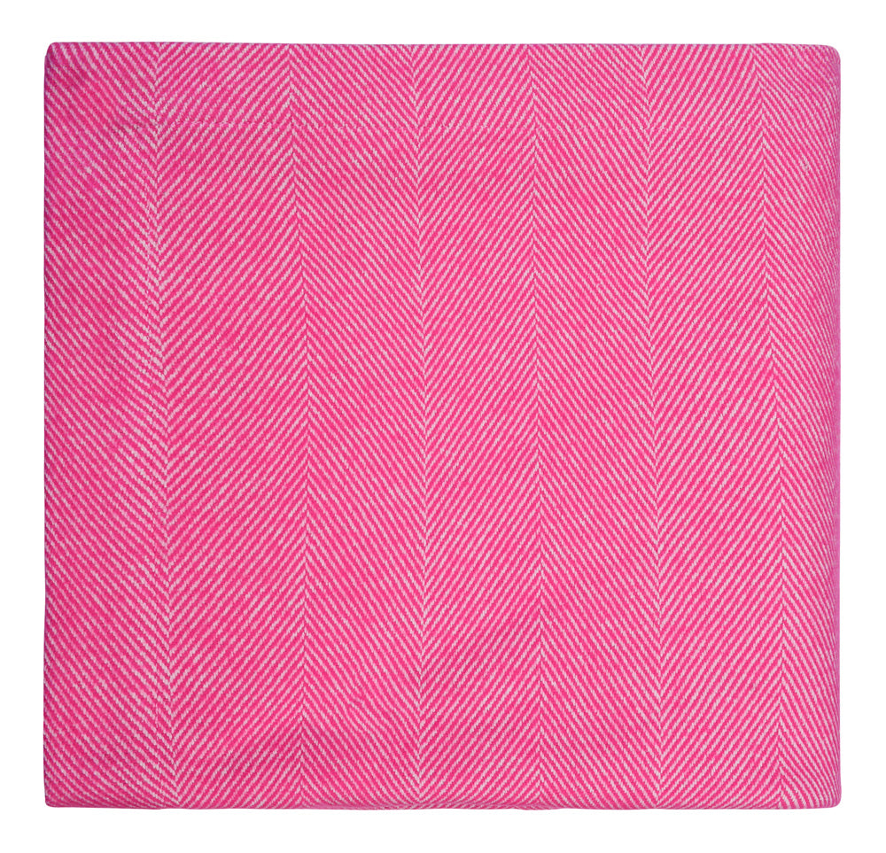 Lisbon Cotton Herringbone Blanket and Throw Fuchsia Pink