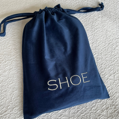 Velvet Bags with Laundry, Hair and Shoe Bag in White and Navy