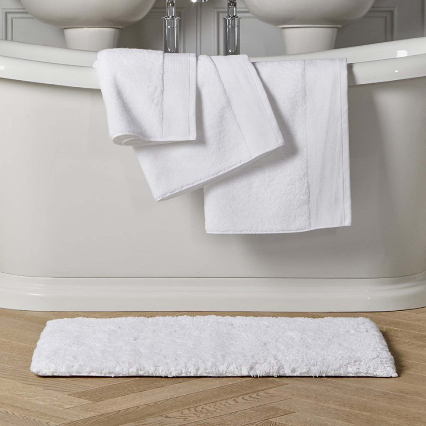 Hartford Plush Memory Foam Bath Mat Collection White