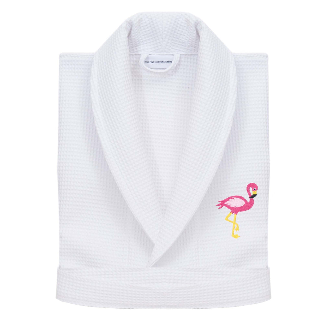 Flamingo Monogrammed Dressing Gown White The Fine Cotton Company