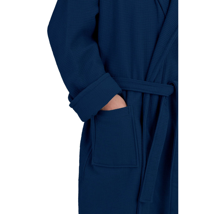 Palermo Cotton Waffle Lined Bath Robe Dressing Gown White Green Navy Grey The Fine Cotton Company